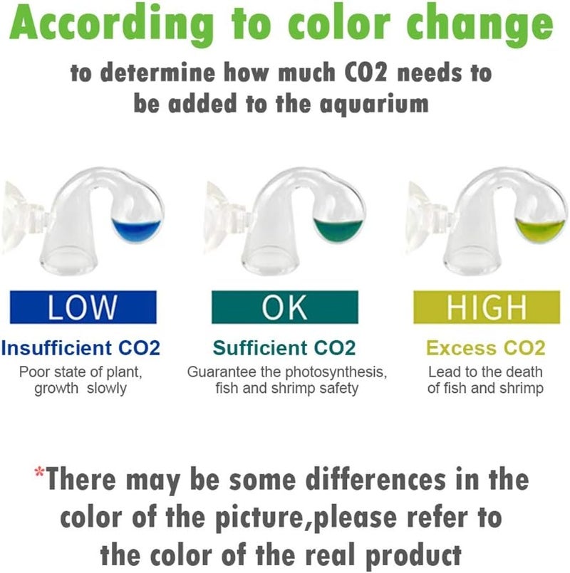 Long Action CO2 Monitor, CO2 Drop Checker with Suction Cup for Aquarium (Assorted Color) - Image 4