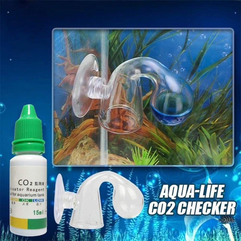 Long Action CO2 Monitor, CO2 Drop Checker with Suction Cup for Aquarium (Assorted Color) - Image 5