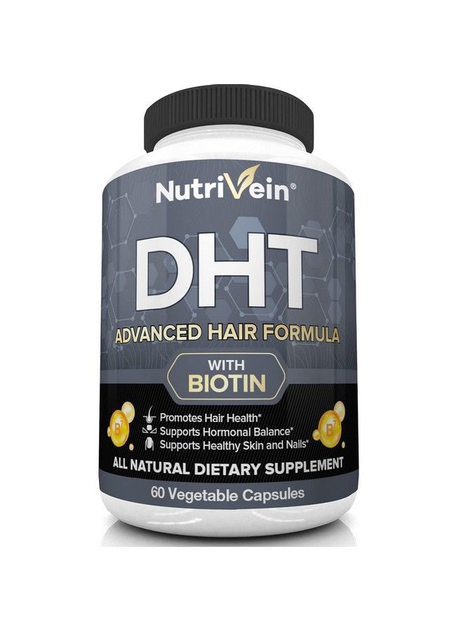 Nutrivein مانع DHT مع البيوتين يعزز نمو الشعر ونمو بصيلات جديدة للرجال والنساء، كمية تكفي لمدة 30 يومًا (60 كبسولة اثنتين يوميًا) - Image 2