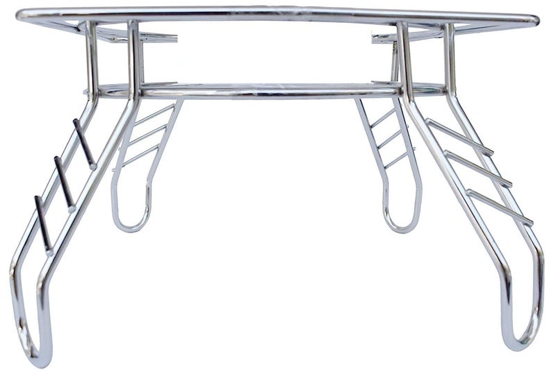Gladnes Fancy Water Pot and Matka Stand Stainless Steel Pot Stand Kitchen Rack Chrome Plated Plant Pot Stand 235 x 235 x 14 cm - Image 1