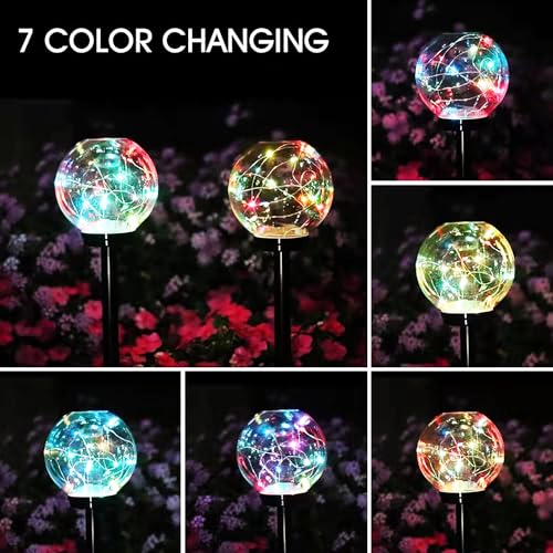 GIGAWATTS GW-906 Solar Globe Garden Light 20 LED IP65 Waterproof BIS Approved Outdoor Bubble Ball Lamp with 2V Panel & 600mAh Ni-MH Battery for Home Garden Backyards Pathways (Pack of 1, Multicolour) - Image 4