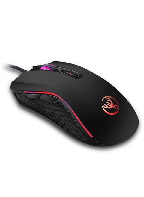 HXSJ A869 Colorful Glowing Wired Game 7-Keys 3200 DPI Adjustable Ergonomics Optical Mouse