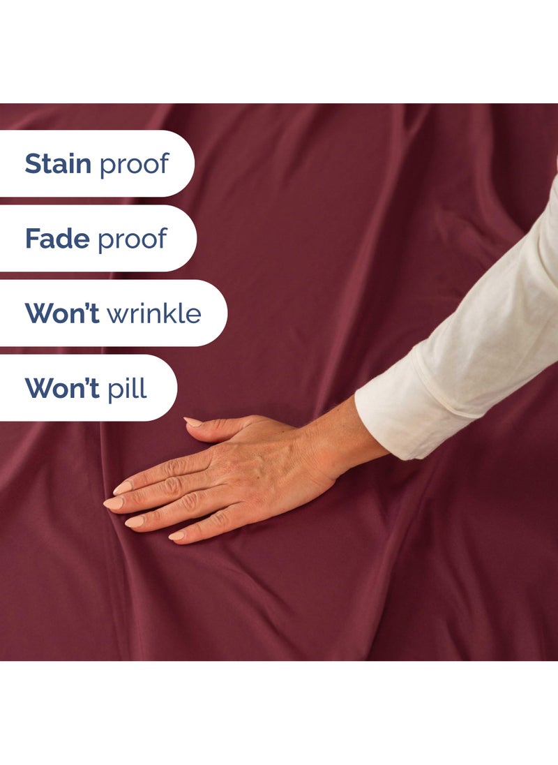 Extra Deep Cal King Sheet Set - 6 Piece Breathable and Cooling Sheets - Hotel Luxury Bed Sheets Set - Easy Fit - Soft  Wrinkle Free and Comfy Sheets Set - Burgundy Sheet Set with Extra Deep Pockets