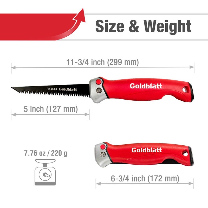 Goldblatt Folding Drywall Saw, Jab Saw, Hand Saws with Soft Grip Handle, Sheetrock Saws for Wallboard, Drywall, Plywood and PVC - Image 2