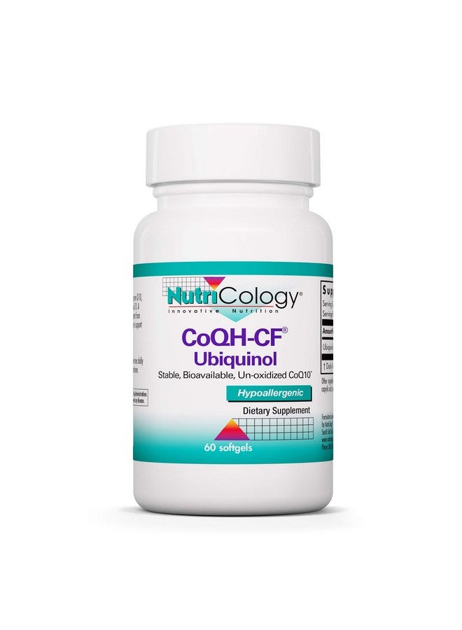 Nutricology Nutricology CoQH-CF Ubiquinol 100mg Supplement - Un-Oxidized CoQ10, Supports Cardiovascular Health, Immune System Support, Stable, Bioavailable, Softgels - 60 Count 