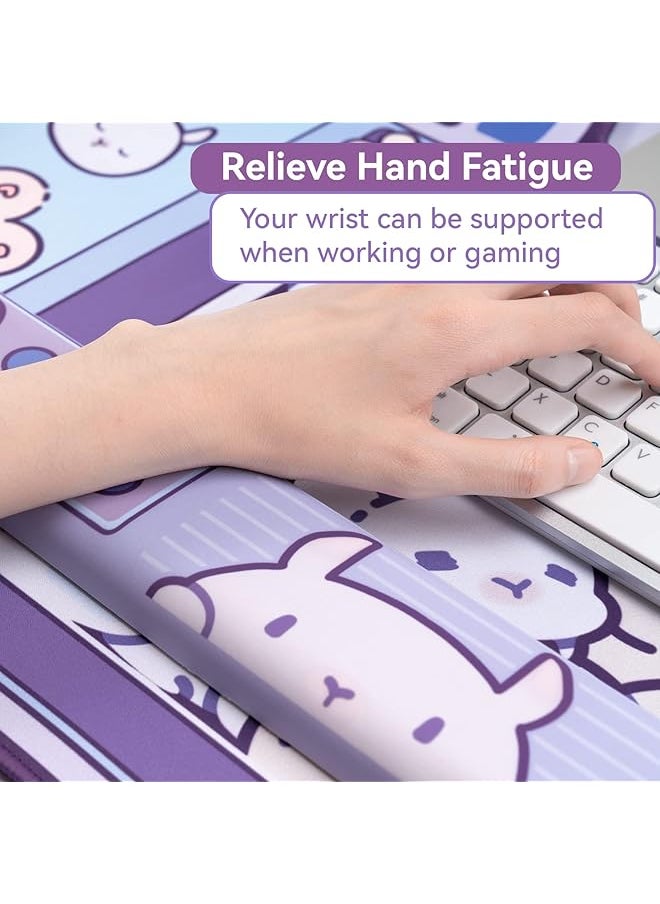 GEEKSHARE Bunny Wrist Rest Support Mouse Pad Set Non Slip Rubber Base And Lightweight Memory Foam Wrist Rest For Keyboard And Mouse Perfect For Gaming Or Home Office Work Mousepad And Wrist Rest  - Image 2