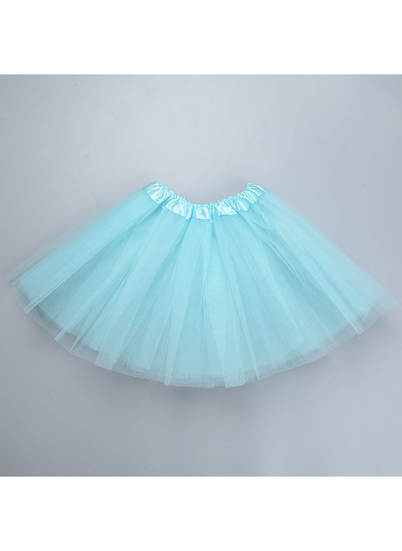 Generic Childrens tutu skirt princess sequins three-layer 6-piece mesh skirt tutu gauze skirt tutu children shallow water green 