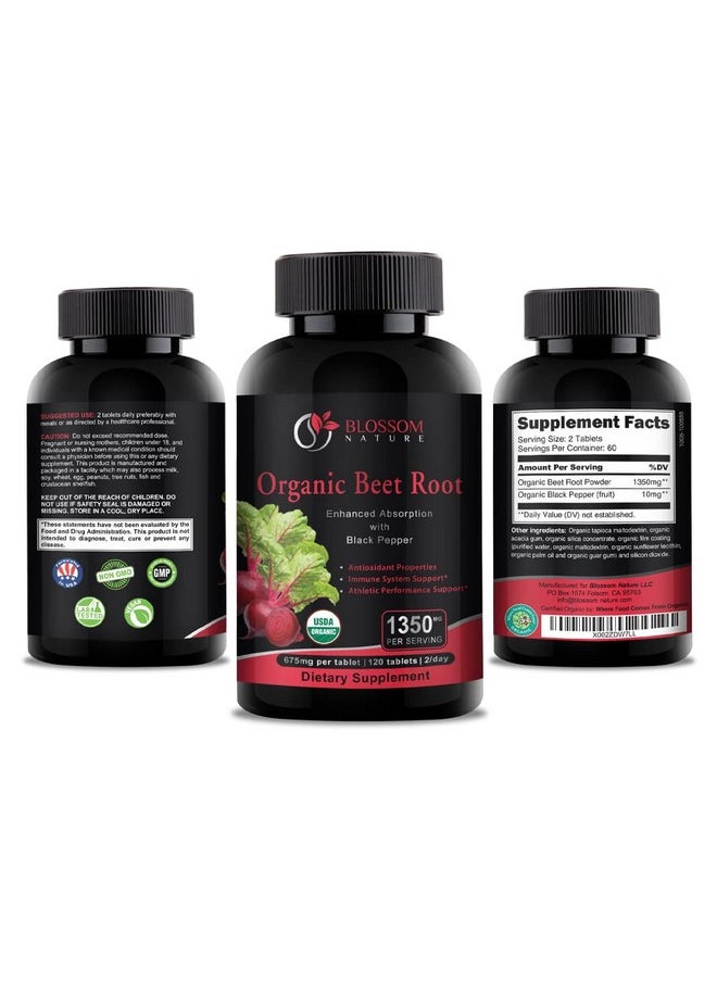 Organic Beet Root Powder 1350Mg With Black Pepper-Nitric Oxide Booster, Digestive System, Athletic Performance-120 Tablets,675Mg Of Organic Beet Powder Per Tablet - pzsku/ZAF6F03A4E1F2507165F5Z/45/_/1728309214/fe882821-725f-4828-af85-a603997dd3c2