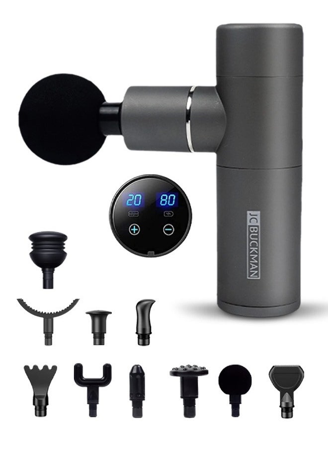 JC BUCKMAN JoyUs Deep Tissue, Percussion, Powerful Portable Gun Massager, for Targeted Pain Relief, Muscle Soreness, Multiple Massage Heads, High Intensity, low sound technology 