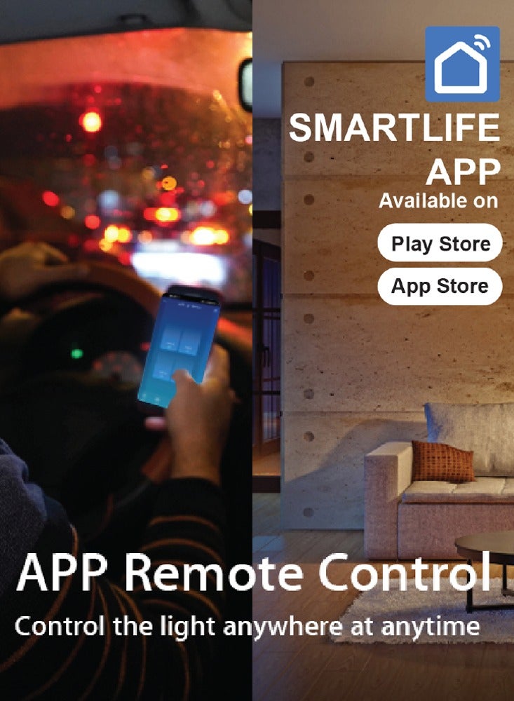 Saska Smart Tuya Wifi Touch Light Switch (SJ-A1) Smartlife App Remote Control, Timing Function Voice Control - No Neutral No Hub Needed (4 Gang, Black) - Image 2