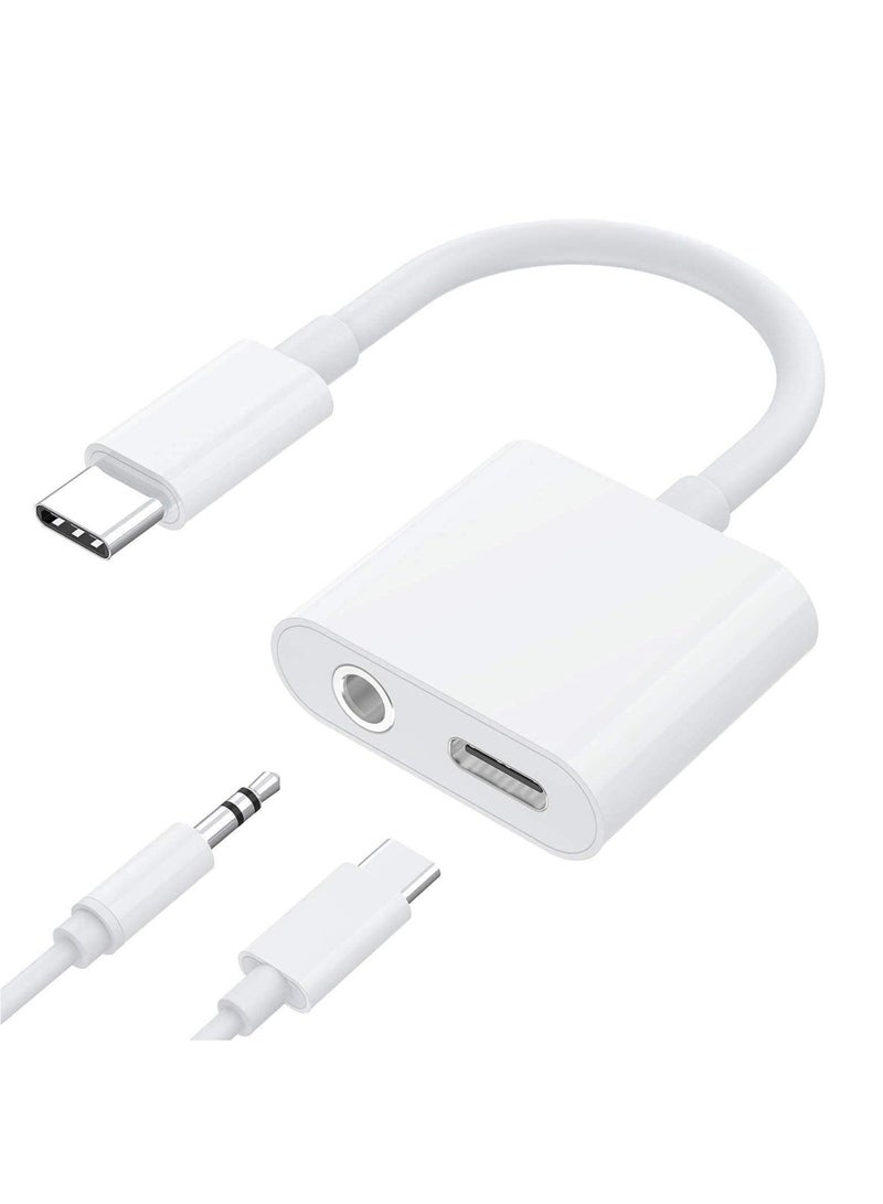 USB Type C to 3.5mm Headphone 2 in 1 Audio and Charger Adapter,Fast Charging,Audio Aux Cable Compatible with Huawei P30 Pro,P20 Pro/Mate 20 Pro/Google Pixel/Samsung/OnePlus/More Type-C interfaces - Image 1