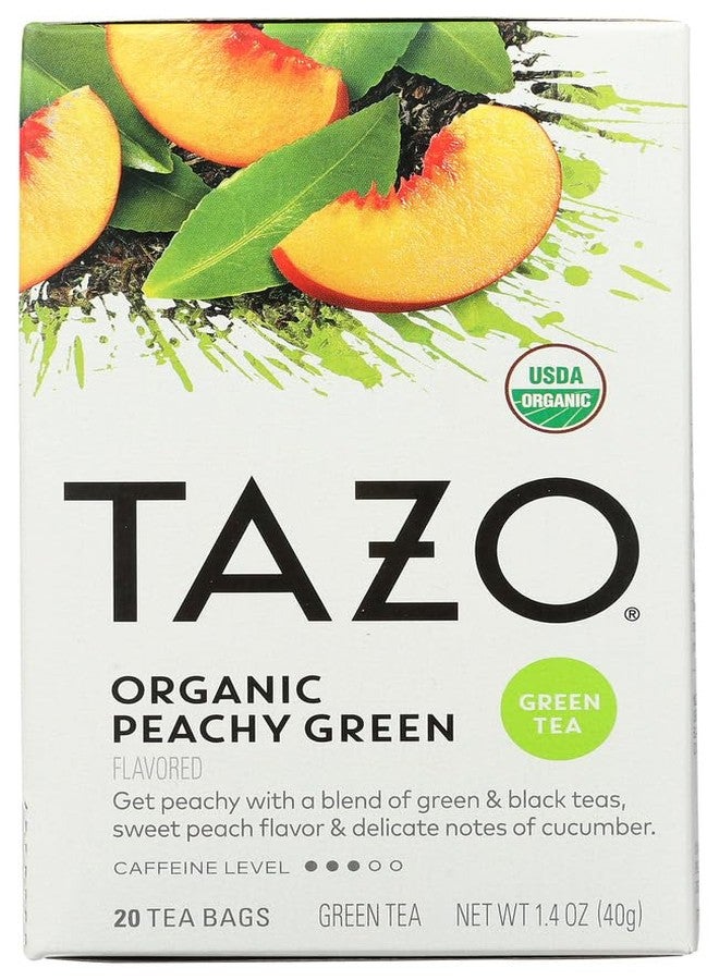 TAZO Tea Bag Organic Peachy Green Tea, 20 CT (Pack of 2) - Image 1