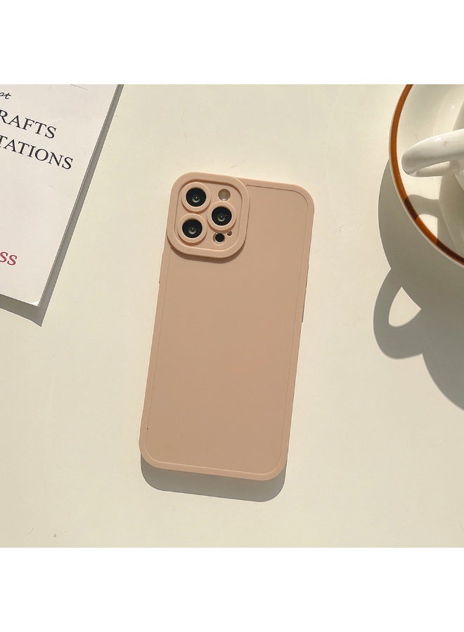 NIBEMINENT Matte Finish Solid Color Protective TPU Case Cover For iPhone 16 Pro, Milk Coffee Color