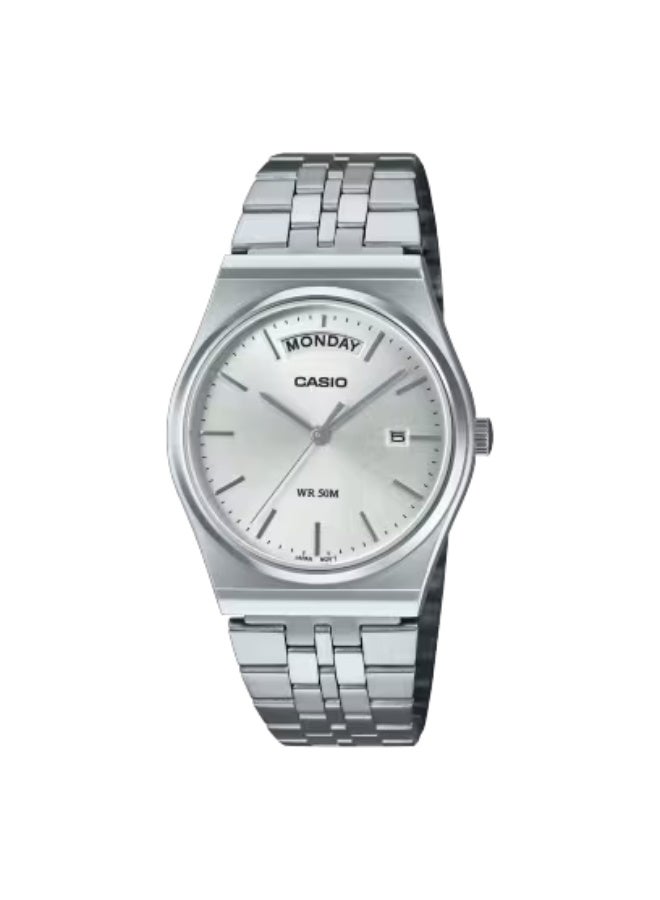 Casio Men’s Analog Quartz Watch MTP-B146D-7AVDF White Dial Stainless Steel Bracelet Date Display Classic Office Watch