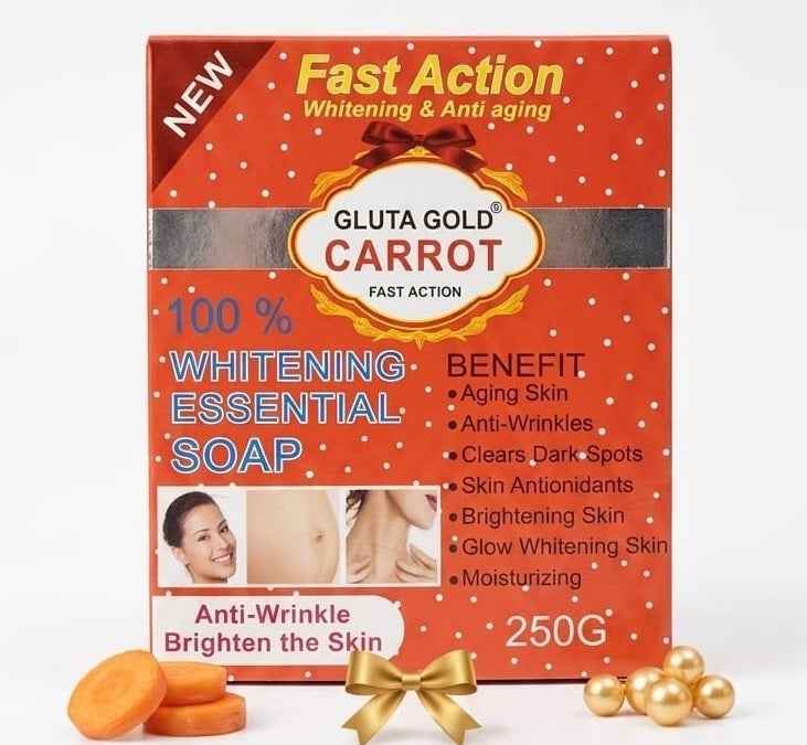 Gluta Gold Essential Carrot Soap for Skin Whitening and Fast-Acting Anti-Aging, 250g - Image 3