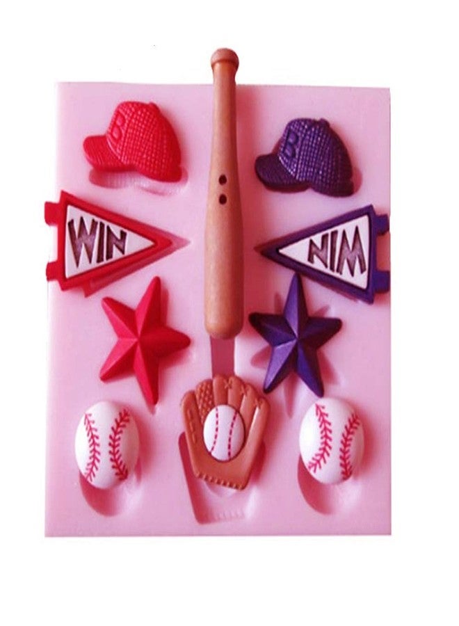 HiParty 2Pcs/Set Baseball Fondant Mold for Cake Cupcake Decorating, Baseball Softball Glove Silicone Chocolate Candy Sugar Paste Mold, Sport Themed Party Soap Favors - Image 3