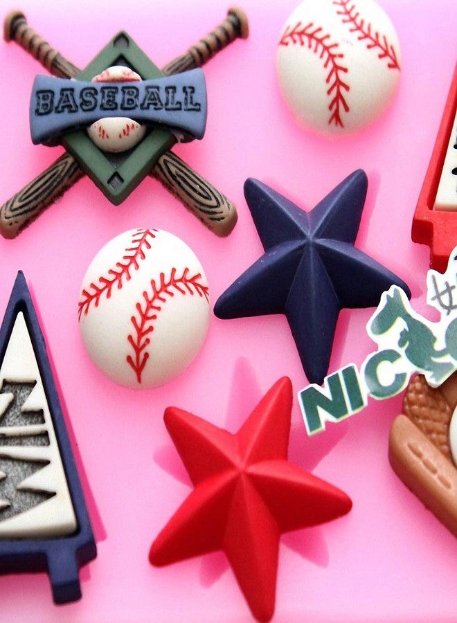 HiParty 2Pcs/Set Baseball Fondant Mold for Cake Cupcake Decorating, Baseball Softball Glove Silicone Chocolate Candy Sugar Paste Mold, Sport Themed Party Soap Favors - Image 4