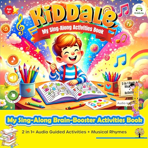 Kiddale 2 in 1 Sing-Along Rhymes & Brain Boosting Activities Book| Enjoy Rhymes & 28 Sounds with Activities| Best Gift for 3+ Kids - Image 2