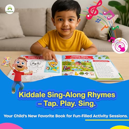Kiddale 2 in 1 Sing-Along Rhymes & Brain Boosting Activities Book| Enjoy Rhymes & 28 Sounds with Activities| Best Gift for 3+ Kids - Image 4