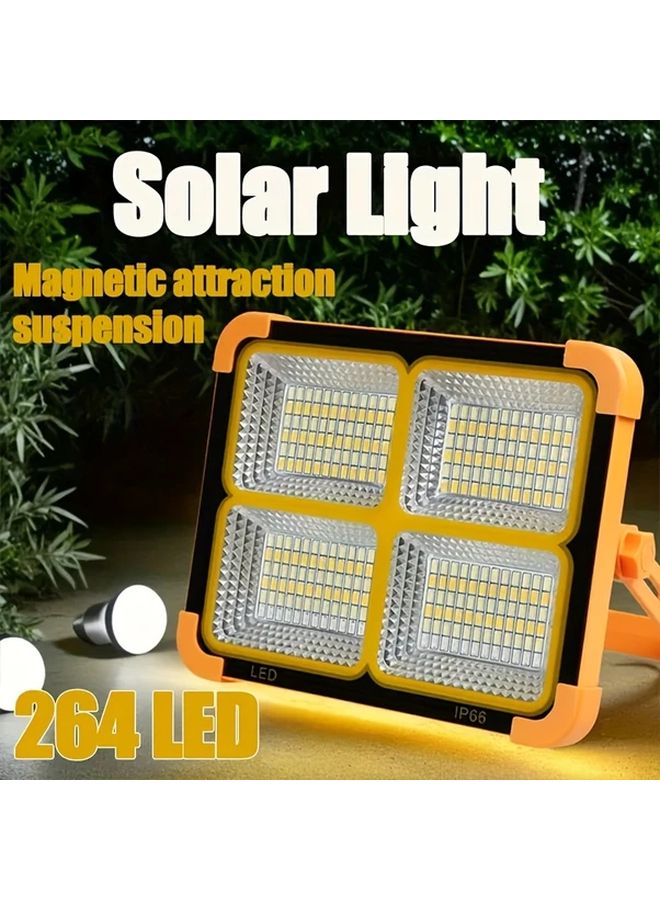 1pc LED Solar USB Rechargeable Work Light Portable Hands Free Flashlight Magnetic Base - Image 1