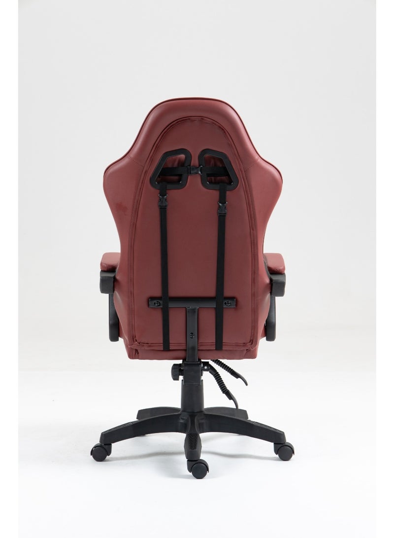 تيسو كرسي ألعاب مريح بتصميم هندسي، كرسي مكتب سباق بظهرٍ عالٍ من جلد PU مع دعم أسفل الظهر قابل للتعديل، كرسي مكتب كمبيوتر دوّار - Image 4