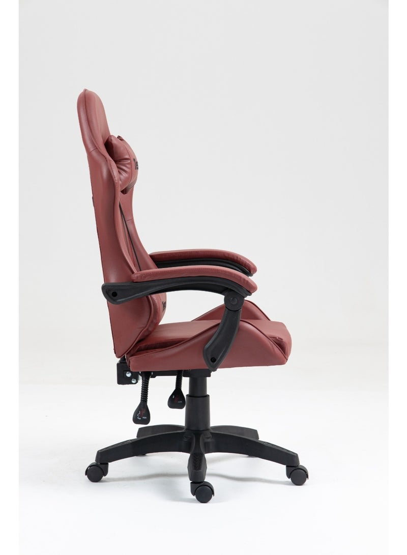 تيسو كرسي ألعاب مريح بتصميم هندسي، كرسي مكتب سباق بظهرٍ عالٍ من جلد PU مع دعم أسفل الظهر قابل للتعديل، كرسي مكتب كمبيوتر دوّار - Image 5