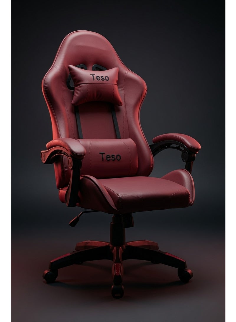 Teso Ergonomic Gaming Chair, High-Back PU Leather Racing Office Chair with Adjustable Lumbar Support, Swivel Computer Desk Chair. - Image 2