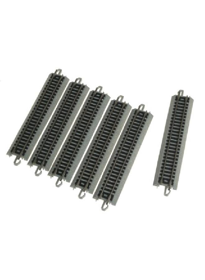 Bachmann Trains Snapfit Ez Track 5 Straight Track (6/Card) Nickel Silver Rail With Grey Roadbed N Scale 8 - Image 2