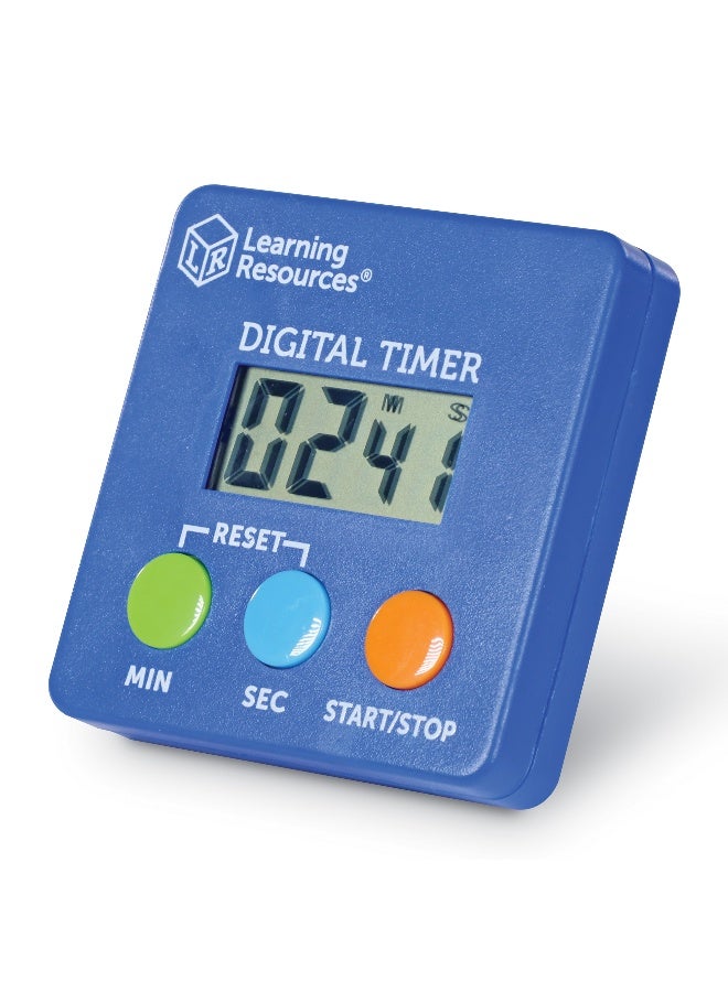 ليرننج ريسورسز مؤقت رقمي من Learning Resources للأطفال، مؤقت تنازلي وتصاعدي سهل الاستخدام مع صوت صفير، يعد من 1 إلى 100 دقيقة، تصميم متعدد الاستخدامات مع مشبك أو حامل أو حزام للرقبة، يتضمن بطارية AAA، للأعمار من 5 سنوات فما فوق - Image 3