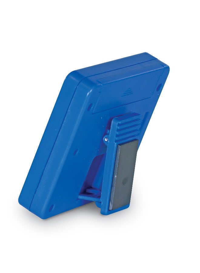 ليرننج ريسورسز مؤقت رقمي من Learning Resources للأطفال، مؤقت تنازلي وتصاعدي سهل الاستخدام مع صوت صفير، يعد من 1 إلى 100 دقيقة، تصميم متعدد الاستخدامات مع مشبك أو حامل أو حزام للرقبة، يتضمن بطارية AAA، للأعمار من 5 سنوات فما فوق - Image 4