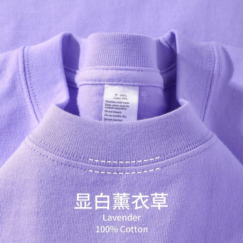 Heavyweight 300g Pure Cotton Short-Sleeve T-Shirt for Women, Simple Loose Round Neck Casual Oversized Half-Sleeve Men''s Base Shirt Top - Image 4