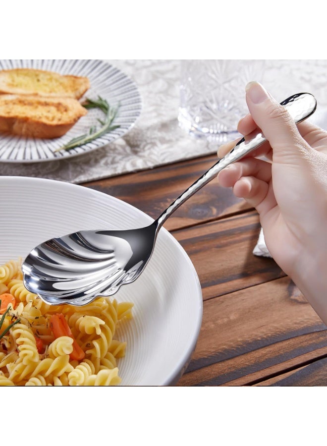 2Pcs Shell Shape Serving Spoons 18/10(304) Stainless Steel Vegetable Spoon 8.85inch Large Scalloped Soup Spoon for Home Party Restaurant Buffet - Image 4