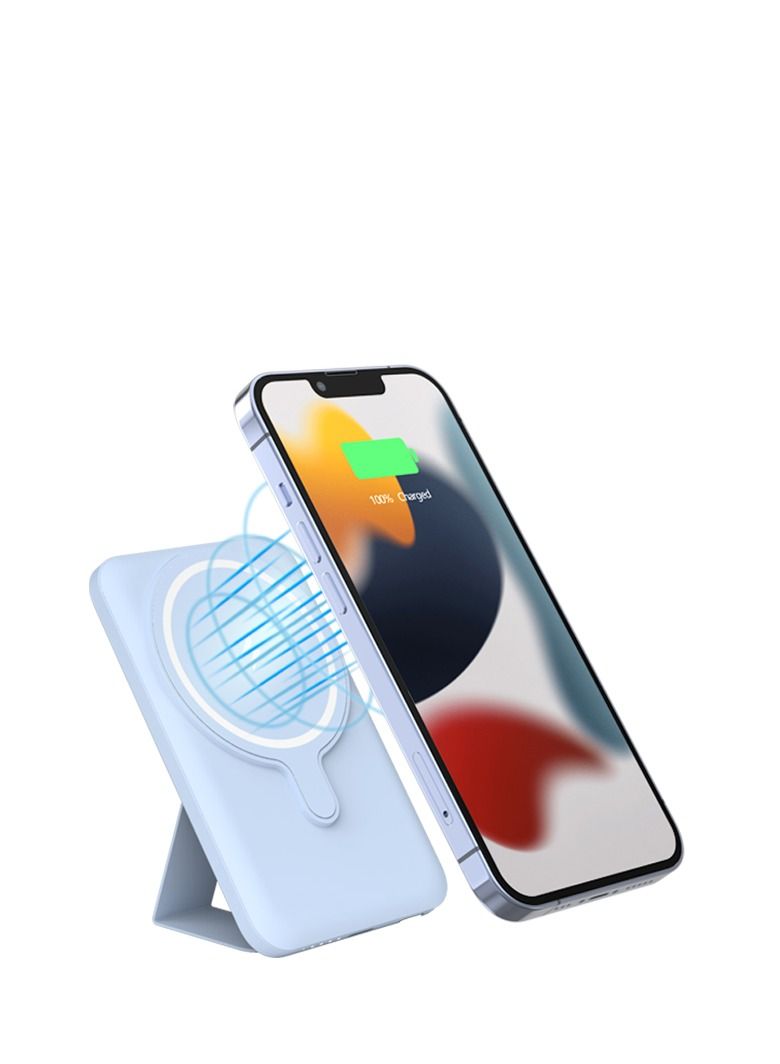 جولف لينك شاحن باور بانك محمول مغناطيسي سريع لهواتف أبل آيفون 12/13/14/15 سلسلة 5000 مللي أمبير أزرق - Image 3