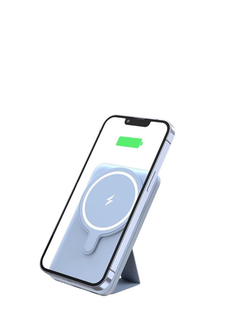 جولف لينك شاحن باور بانك محمول مغناطيسي سريع لهواتف أبل آيفون 12/13/14/15 سلسلة 5000 مللي أمبير أزرق - Image 2