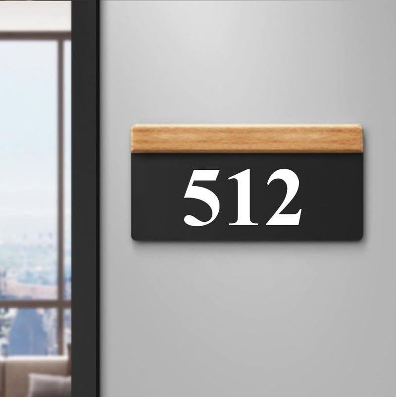 RL Digital Units House Number Plate -512 Hotel, Hospital, Lodge,Apartment,Door No,Laser cut acrylic fixed with white color water proofing PVC sticker|Easy installation type double sided tape fixed on backside - Image 1