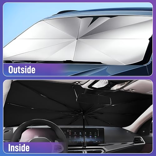 iWagon-Windshield Cover,Umbrella Car Windshield Sun Shade for Car Front Window,Sun Protection & Heat Insulation Foldable,Full Cover Sun Shade for Most Vehicles - Image 4