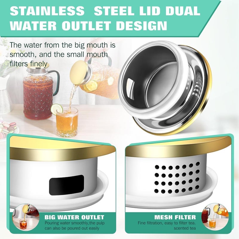 jaffiust 2 PCS Square Glass Pitcher, 1.8L Square Glass with Lid and Handle for Fridge, Iced Tea and Coffee Carafe Beverage Serveware, Heat Resistant Borosilicate Water Jug for Hot/Cold Drinks and Milk - Image 3