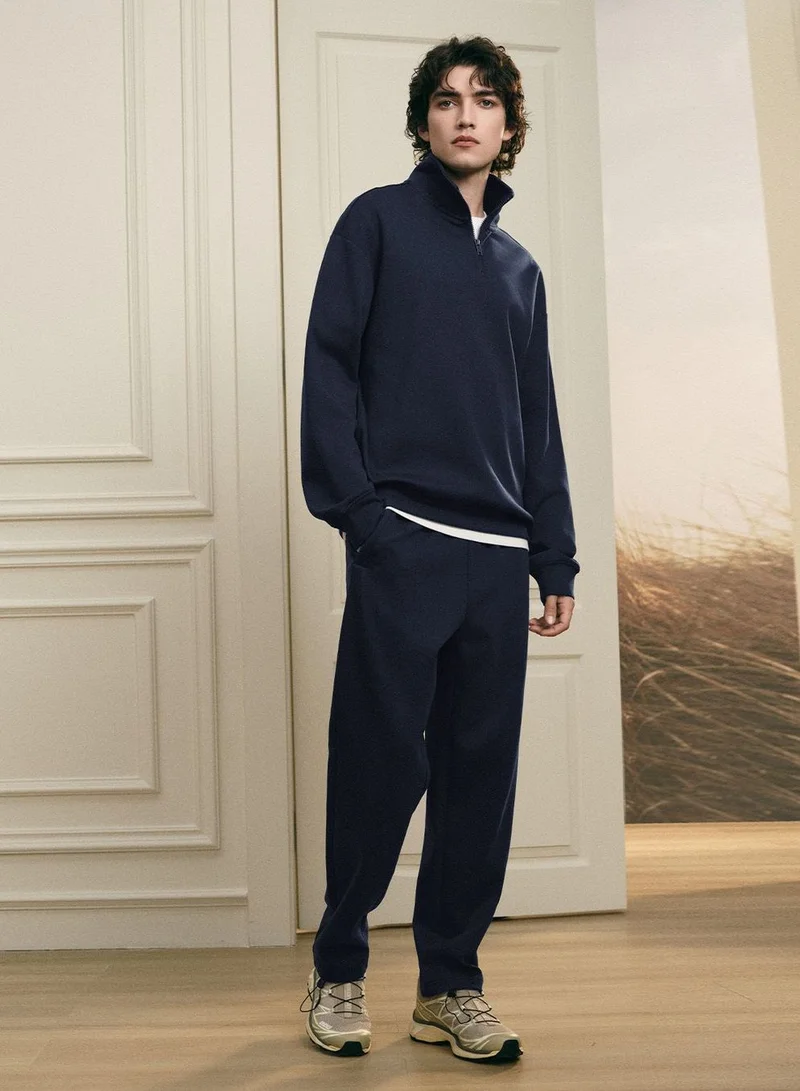 Giordano  Men’s Regular Fit Lyocell Half-Zip Sweatshirt for Men | Best Price UAE