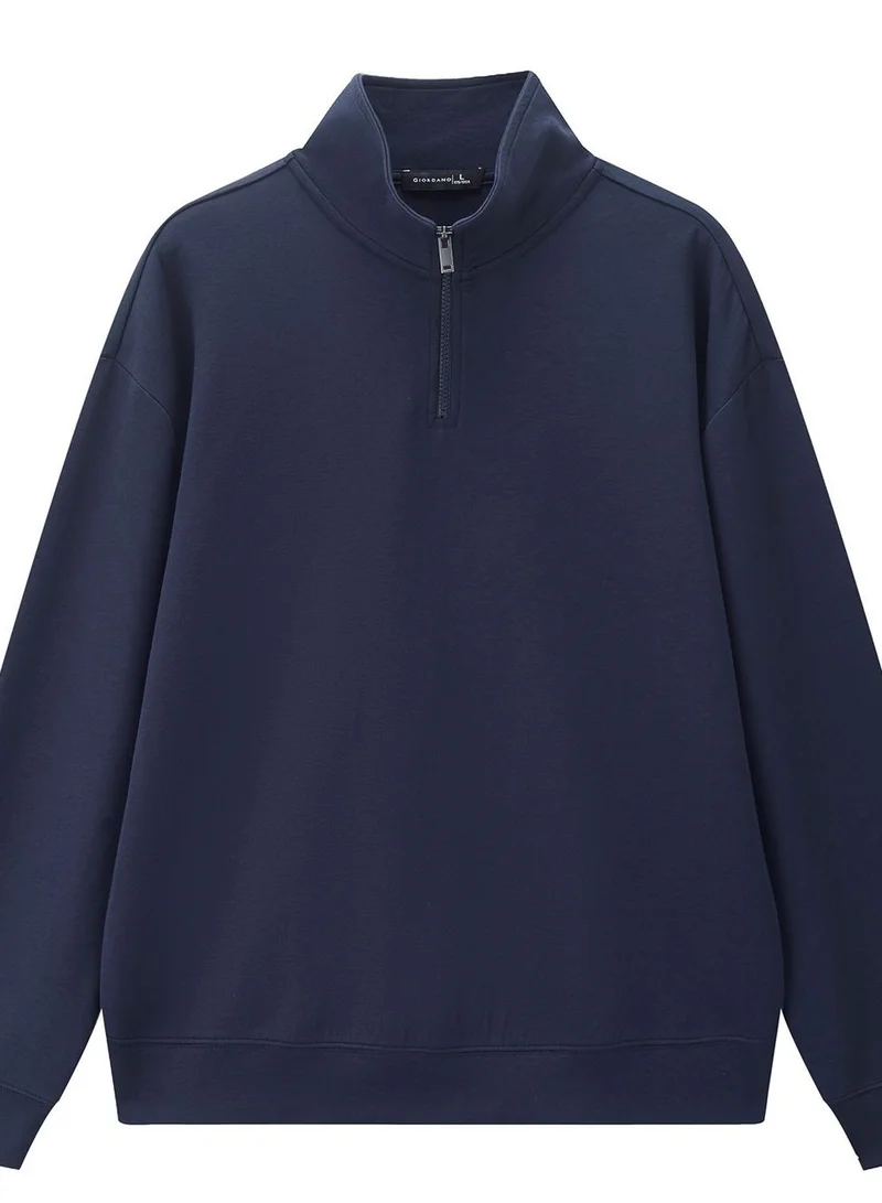 Giordano  Men’s Regular Fit Lyocell Half-Zip Sweatshirt for Men | Best Price UAE