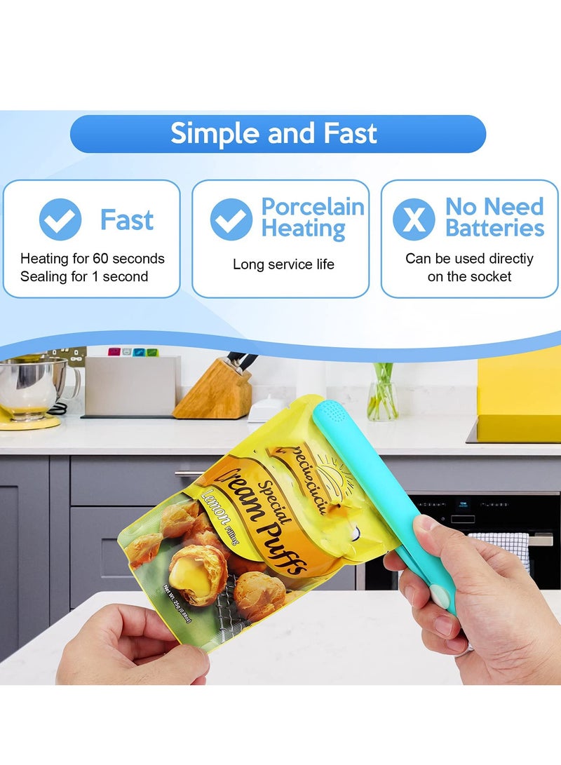 SYOSI Mini Food Bag Heat Sealer Handheld, Smart Control Corrugated Suspension Heating Sheet for Airtight Food Storage - Image 2