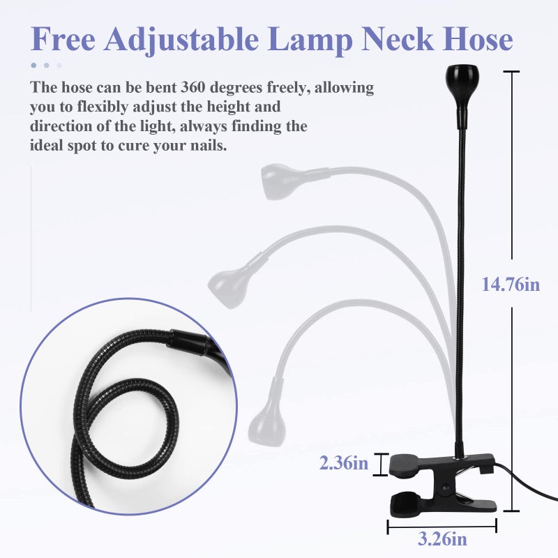 SAVILAND U V LED Nail Lamp â€“ Mini Led Nail Lamp Gel Lamp for Nails with Securing Clip Rotatable Led Light for Nails for Curing Gel Polish U V Nail Gels Manicure Home DIY, Black - Image 5