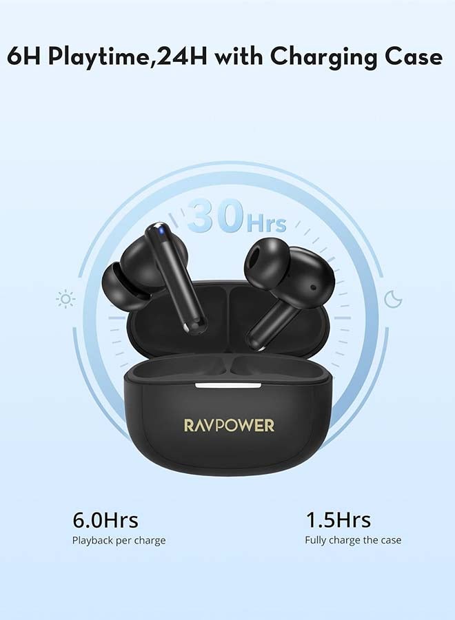 راف باور RP-BH1014 Studio True Wireless Bluetooth Earbuds ENC - |18 Months Warranty Black - Image 3