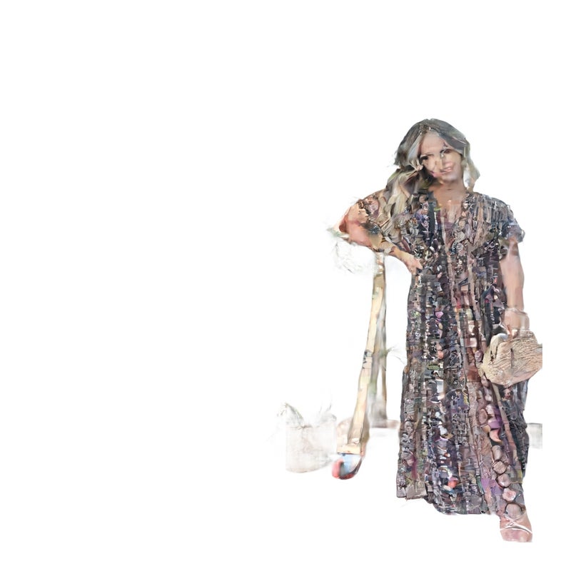 Women's V-Neck Printed Floral Dress Summer Fashion Casual Midi Dress - Image 1