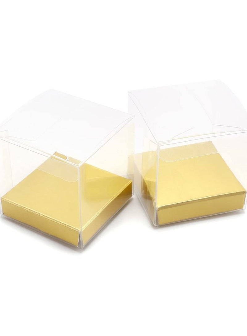 10x10x12cm Film Covered Clear Cube Wedding Favour Boxes PVC Transparent Cube Gift Boxes for Candy Chocolate  12PC - Image 1