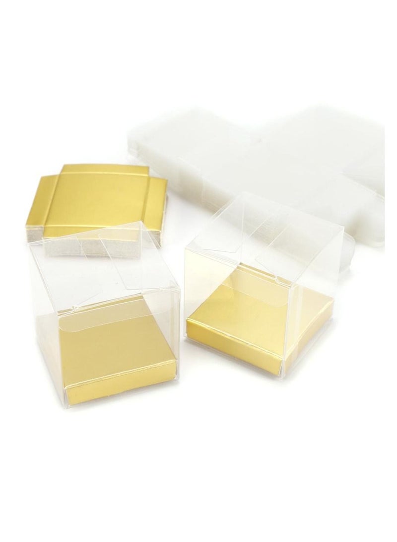 10x10x12cm Film Covered Clear Cube Wedding Favour Boxes PVC Transparent Cube Gift Boxes for Candy Chocolate  12PC - Image 2