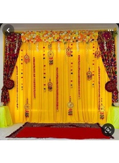 SP SELLPLUS Sellplus Backdrop Setup for Mehndi haldi Marrige Pooja ganpati Home Decoration Combo of Marigold Strings Set 2 