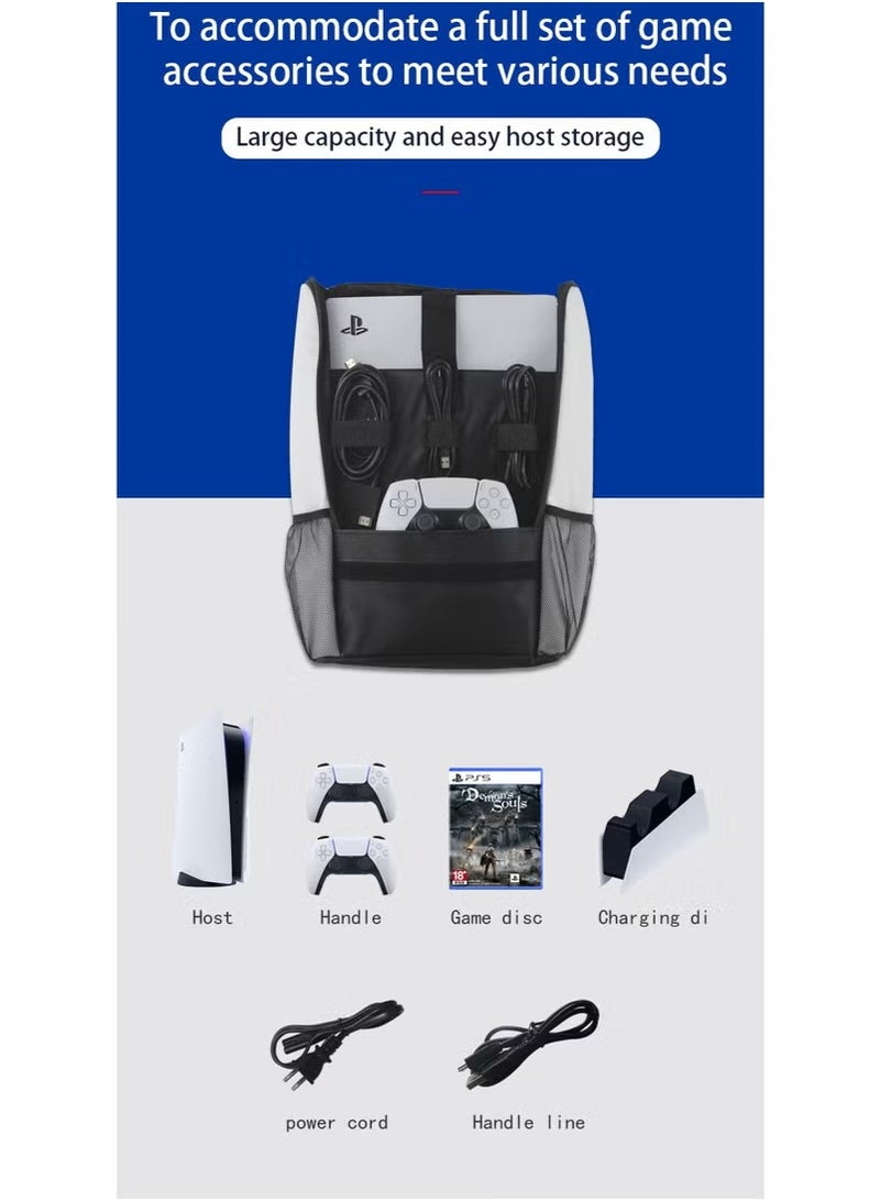 PS5 Game Console Backpack - Carrying Case for PS5 Suitable for Travel Suitcase Compatible with Playstation 5 Console and Accessories - PS5 Adjustable Handle Bag with Strap (Black) - Image 5