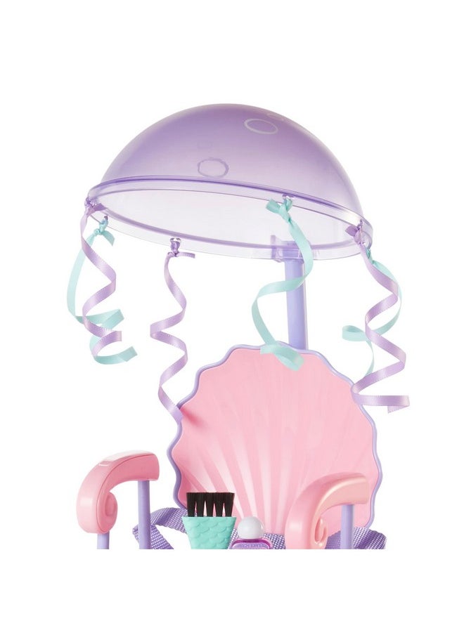 American Girl - Welliewishers Seashell Salon Set For 14.5Inch Dolls With A Purple And Pink Shellshaped Salon Chair, Two 10Inch Clipon Hair Extensions, And Pink Treasure Chest For Ages 4+ - Image 1