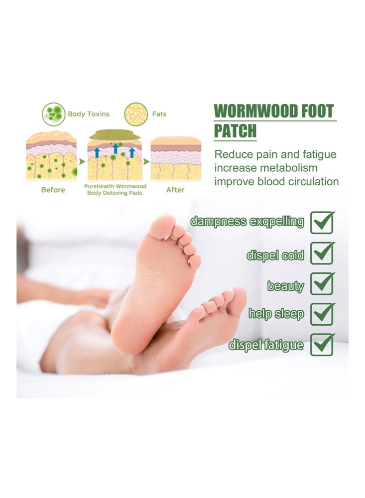 EELHOE Wormwood Foot Pads-12Pcs Natural Wormwood Body Cleansing Foot Pads Reduce Fatigue Increase Metabolism Improve Blood Circulation - Image 4