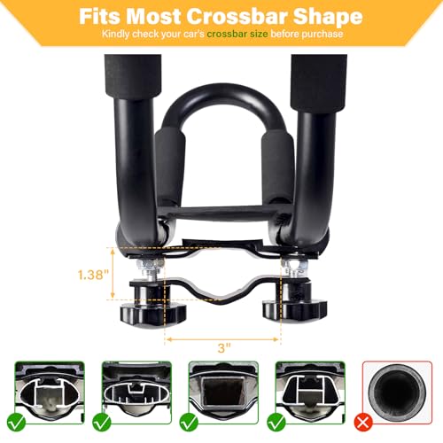 PIRIPARA Kayak Roof Rack 2 Pairs J-Bar Carrier Holder for Canoe, SUV, Cars, Truck, Surf Ski, Car Top Mount Racks for Trip, Set of 4 - Image 4